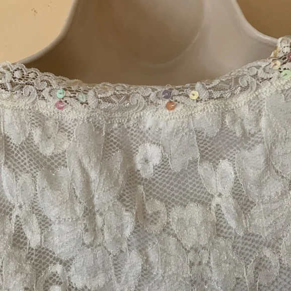 Cream lace long sleeve top size S - Picture 5 of 8